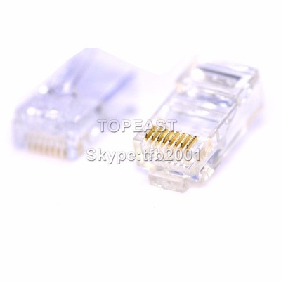 High Quality Cat5e CAT6 CAT7 RJ45 Connector For Stranded Solid network cable 8P8C Gold Plated RJ45 Plug with UTP connector RJ45